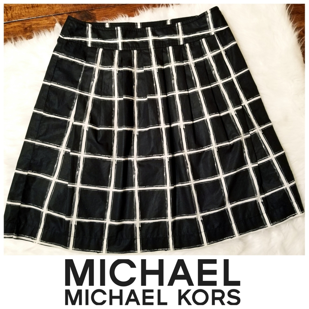 Michael Michael Kors Black/White Plaid Skirt